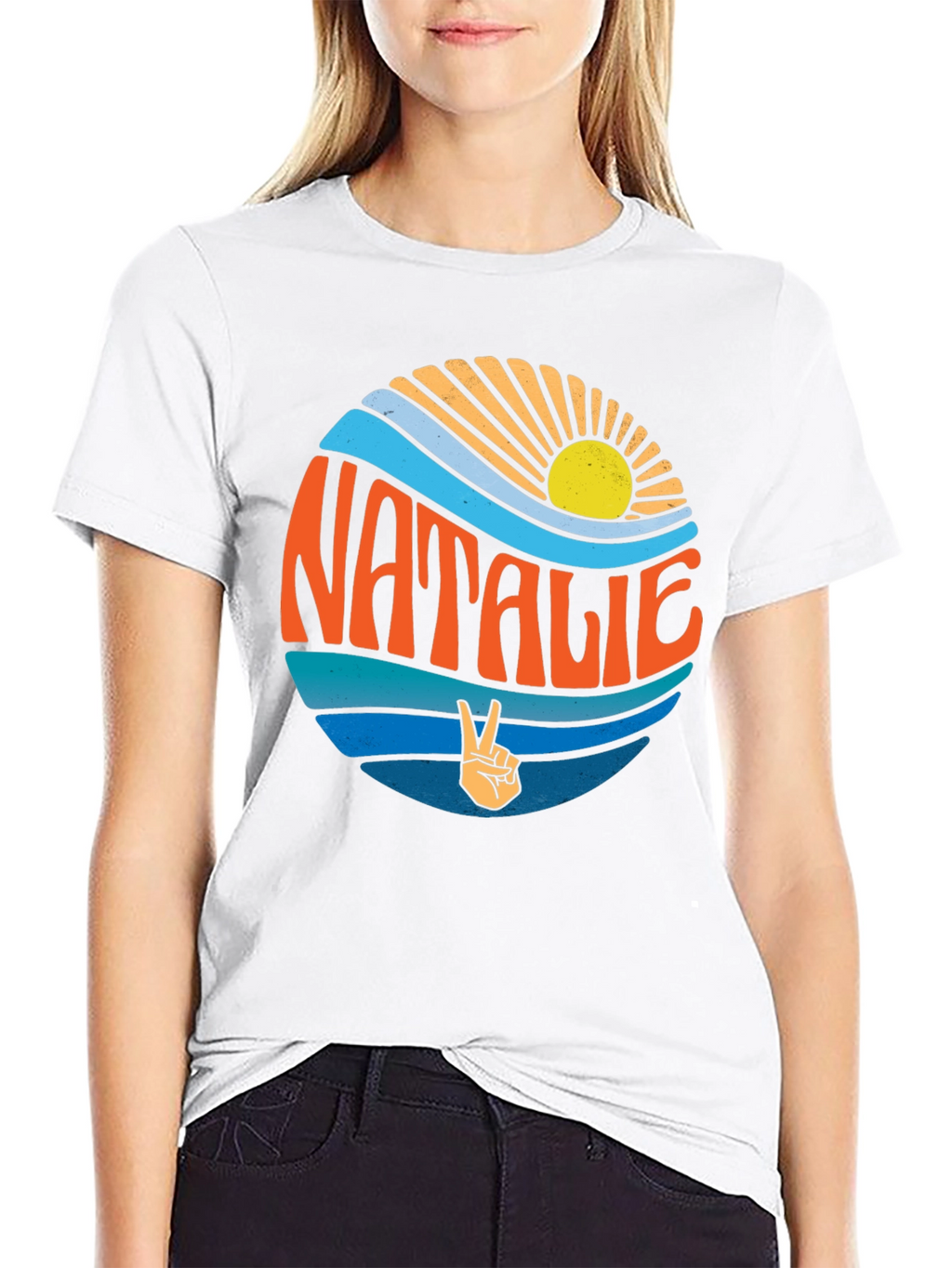 Natalie Retro Surf Style Graphic Tee