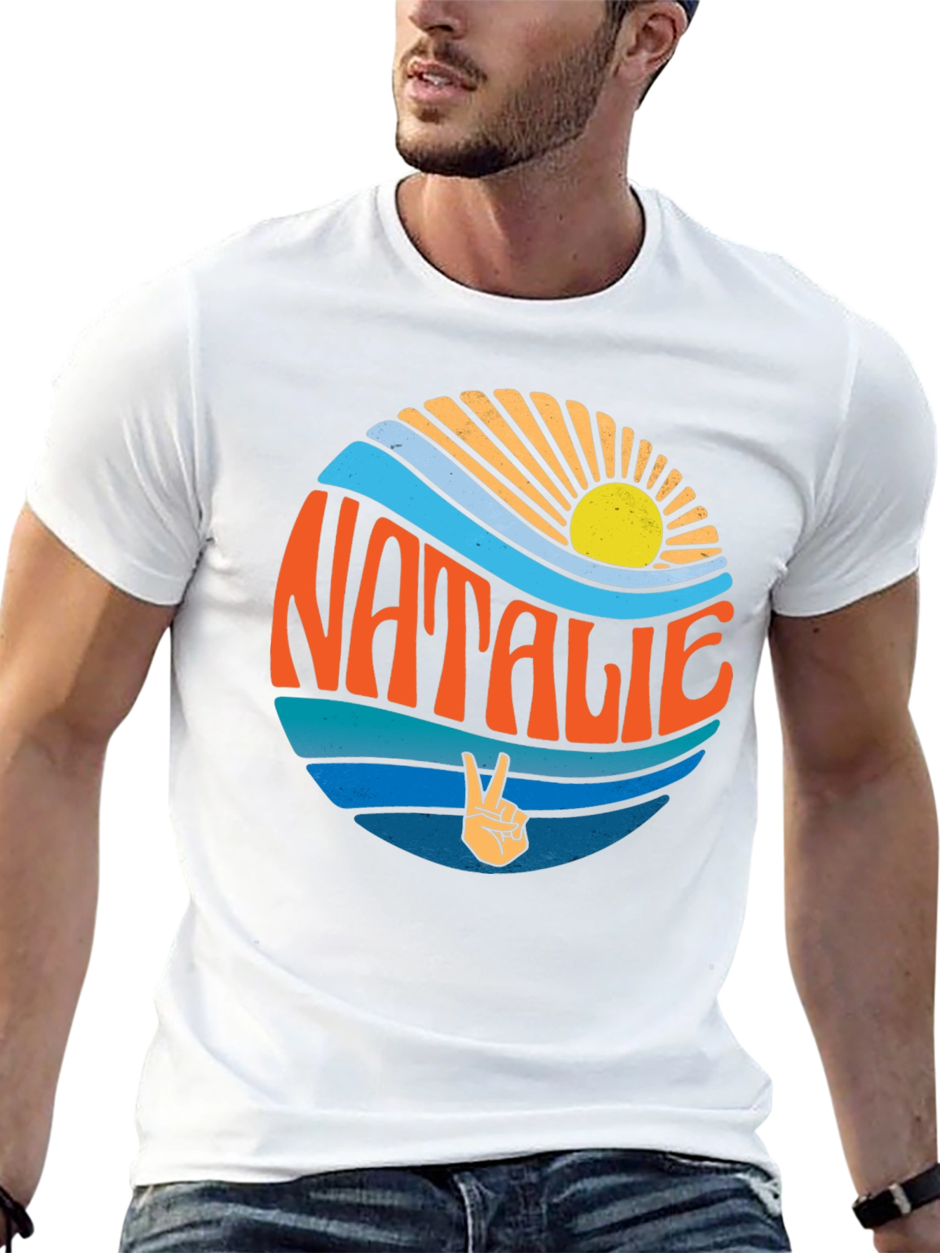 Natalie Retro Surf Style Graphic Tee