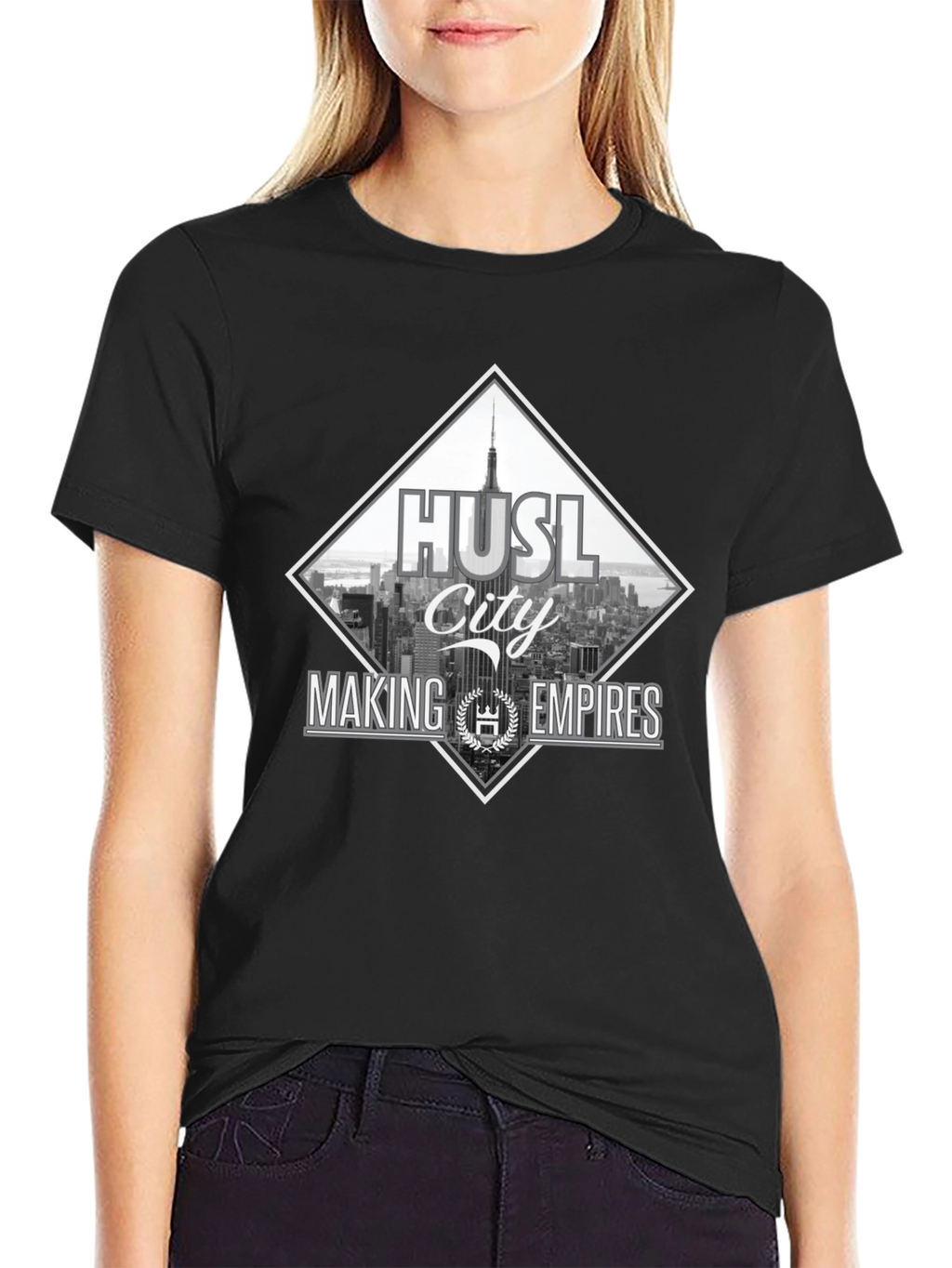 Hustl City Empire Black T-Shirt