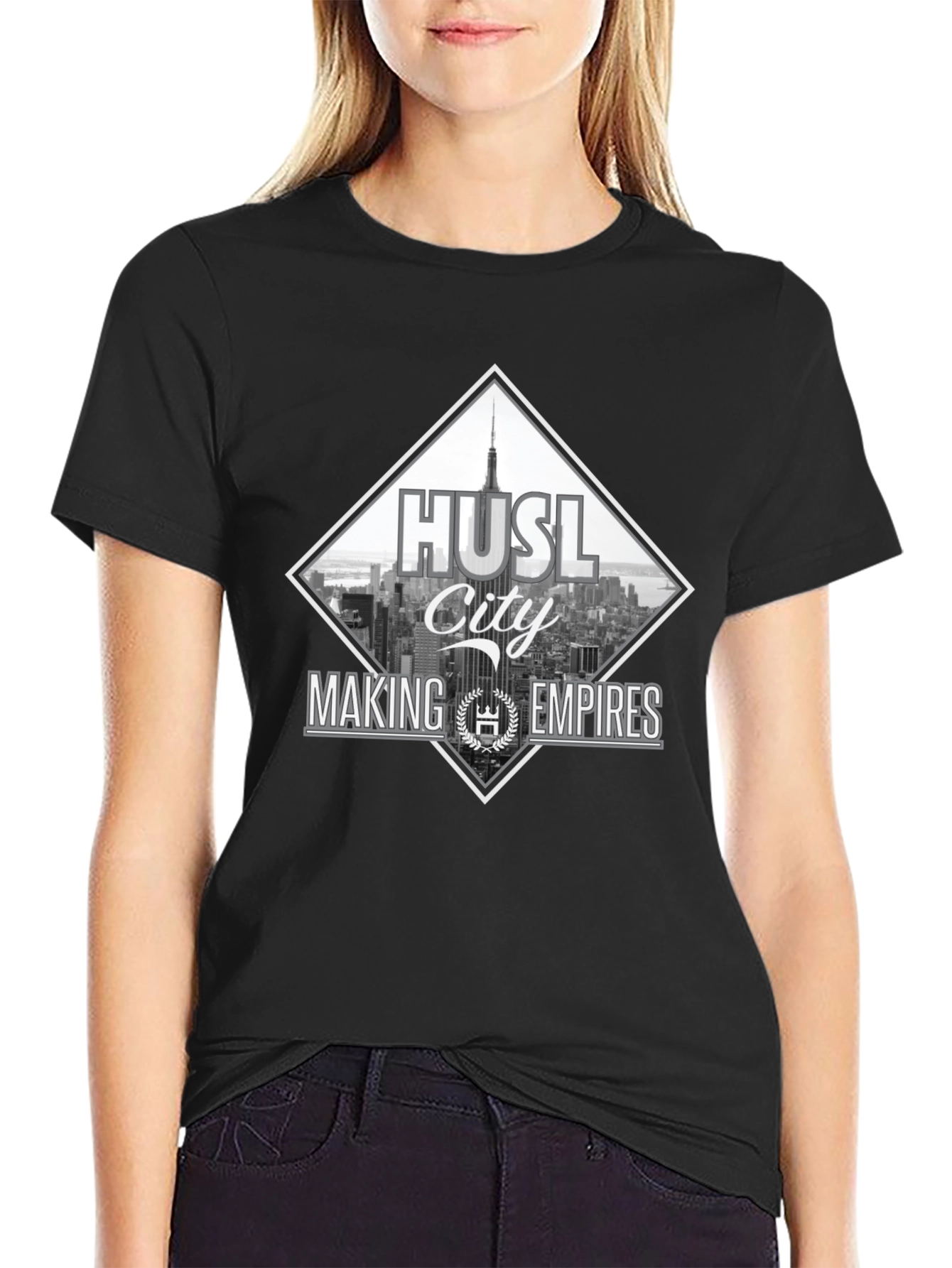 Hustl City Empire Black T-Shirt