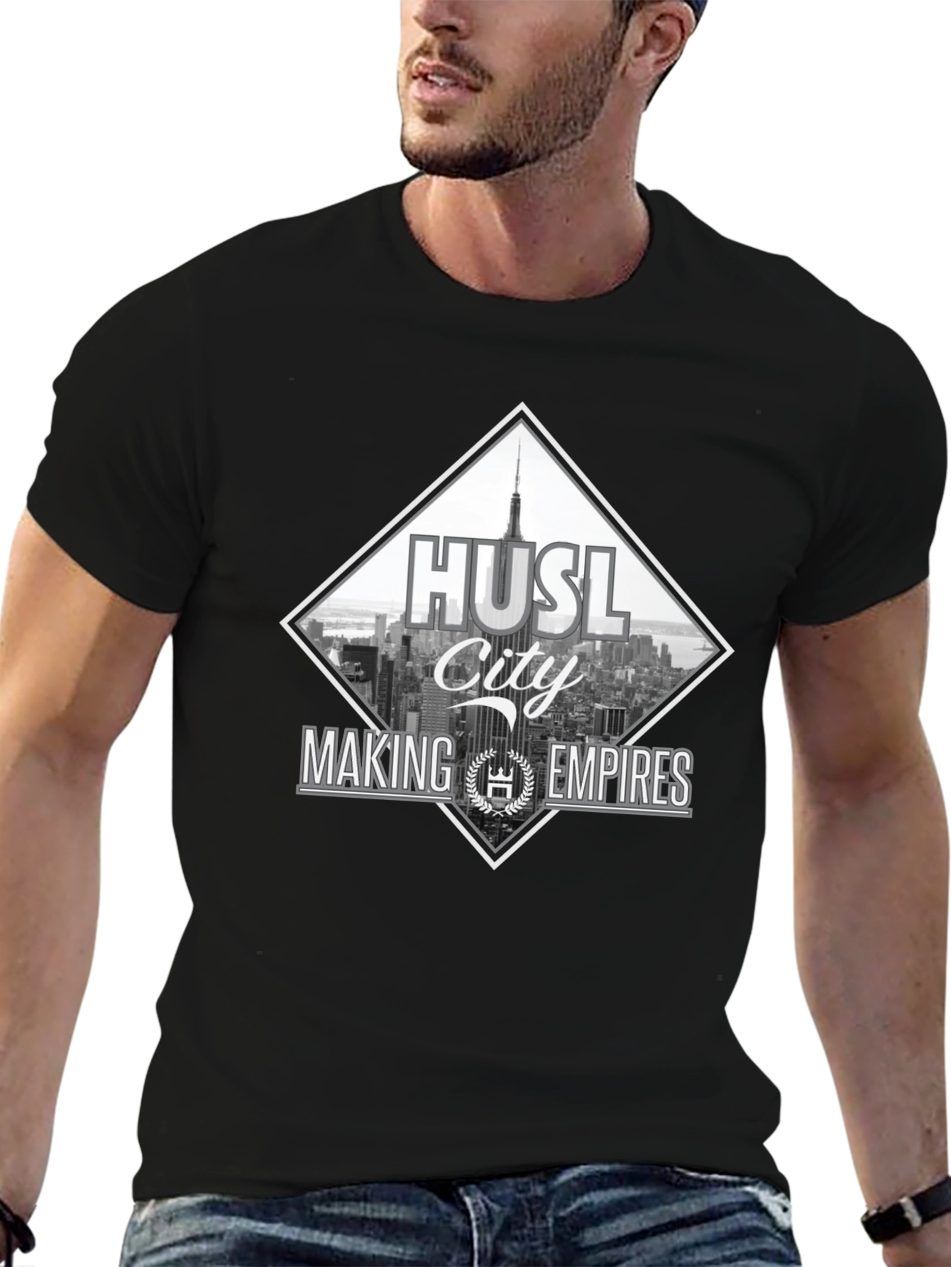 Hustl City Empire Black T-Shirt