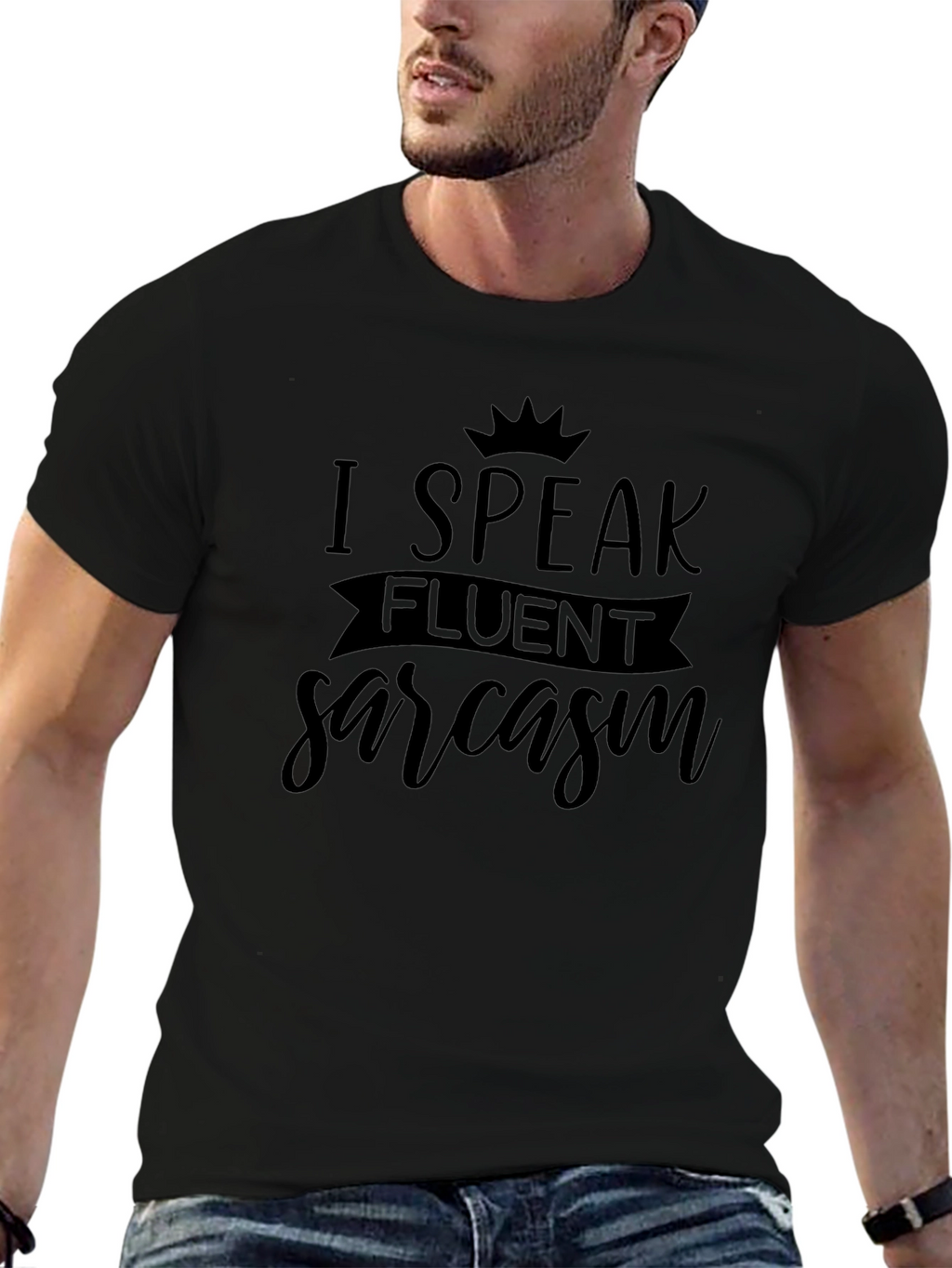 Fluent Sarcasm Graphic Tee - Mens Black T-Shirt