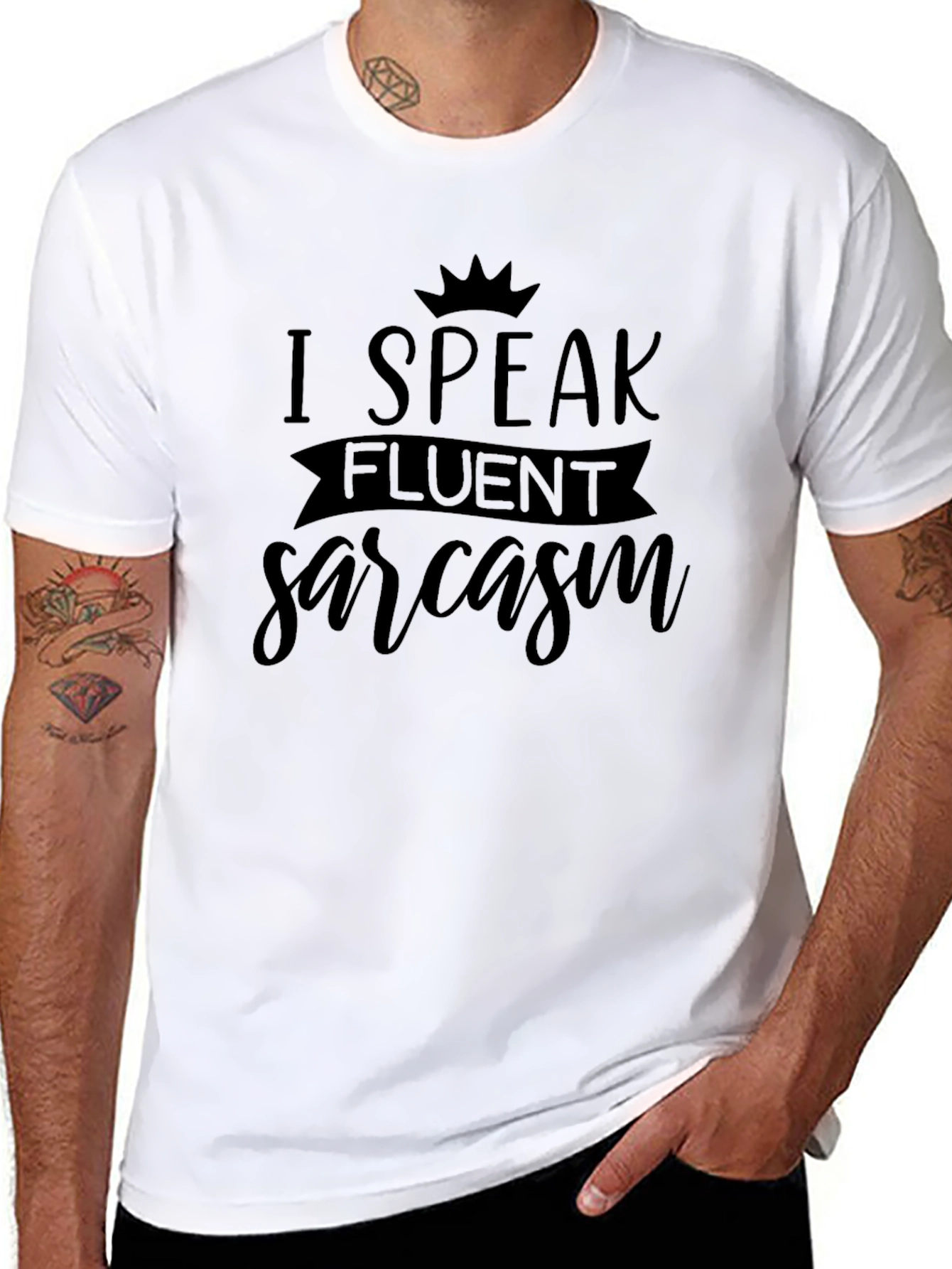 Fluent Sarcasm Graphic Tee - Mens Black T-Shirt
