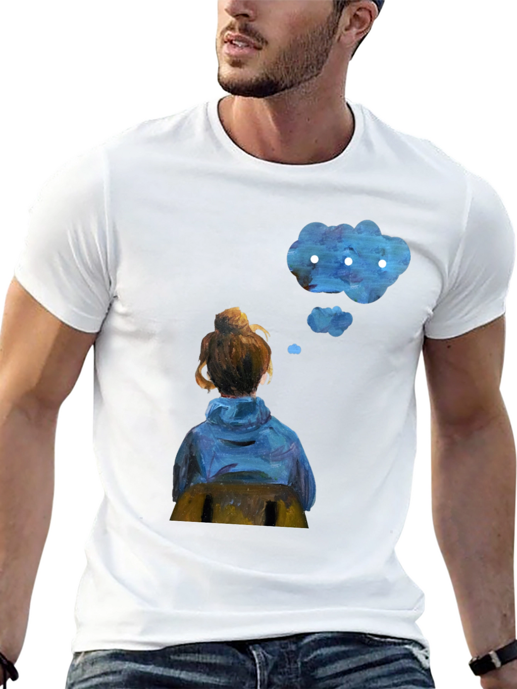 Contemplative Cloud T-Shirt - Artistic Dreamer Tee