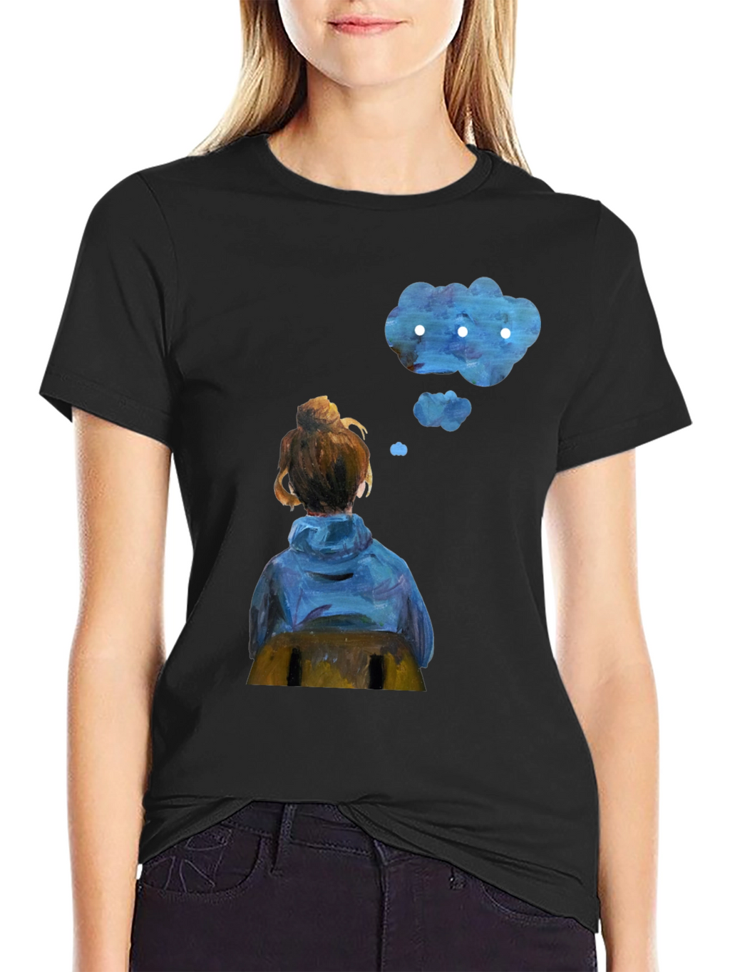 Contemplative Cloud T-Shirt - Artistic Dreamer Tee