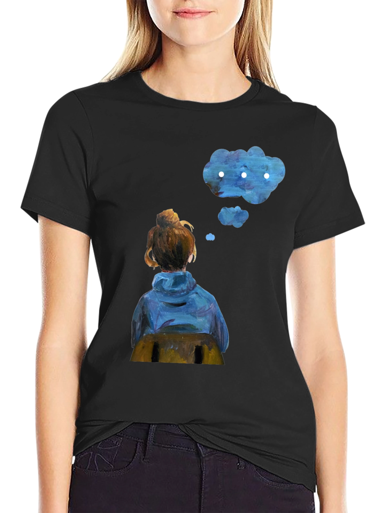 Contemplative Cloud T-Shirt - Artistic Dreamer Tee
