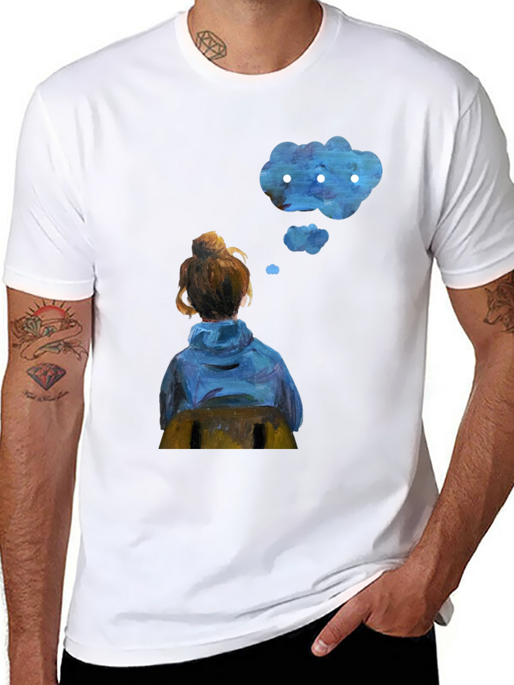 Contemplative Cloud T-Shirt - Artistic Dreamer Tee