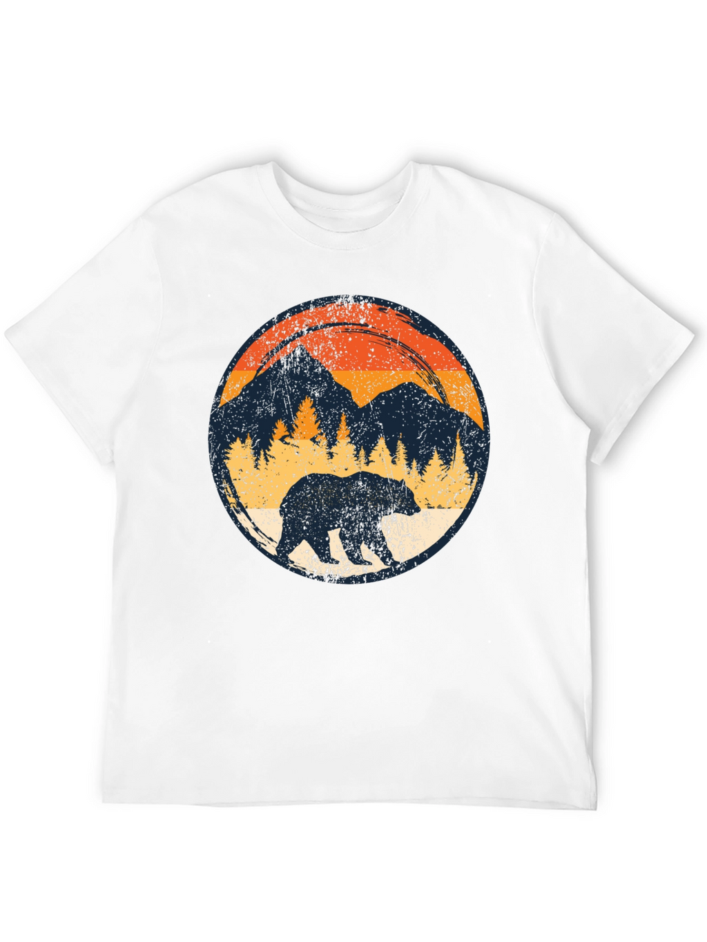 Retro Bear Mountain Black T-Shirt