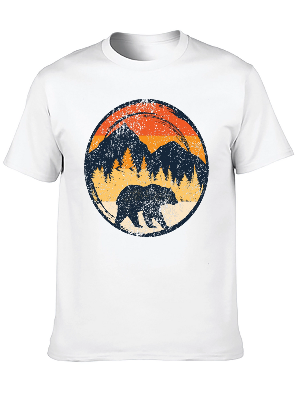 Retro Bear Mountain Black T-Shirt