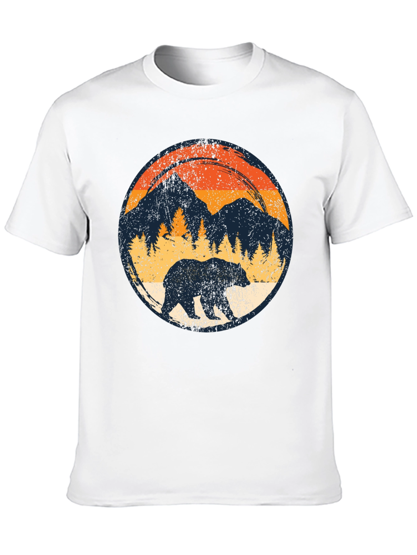 Retro Bear Mountain Black T-Shirt