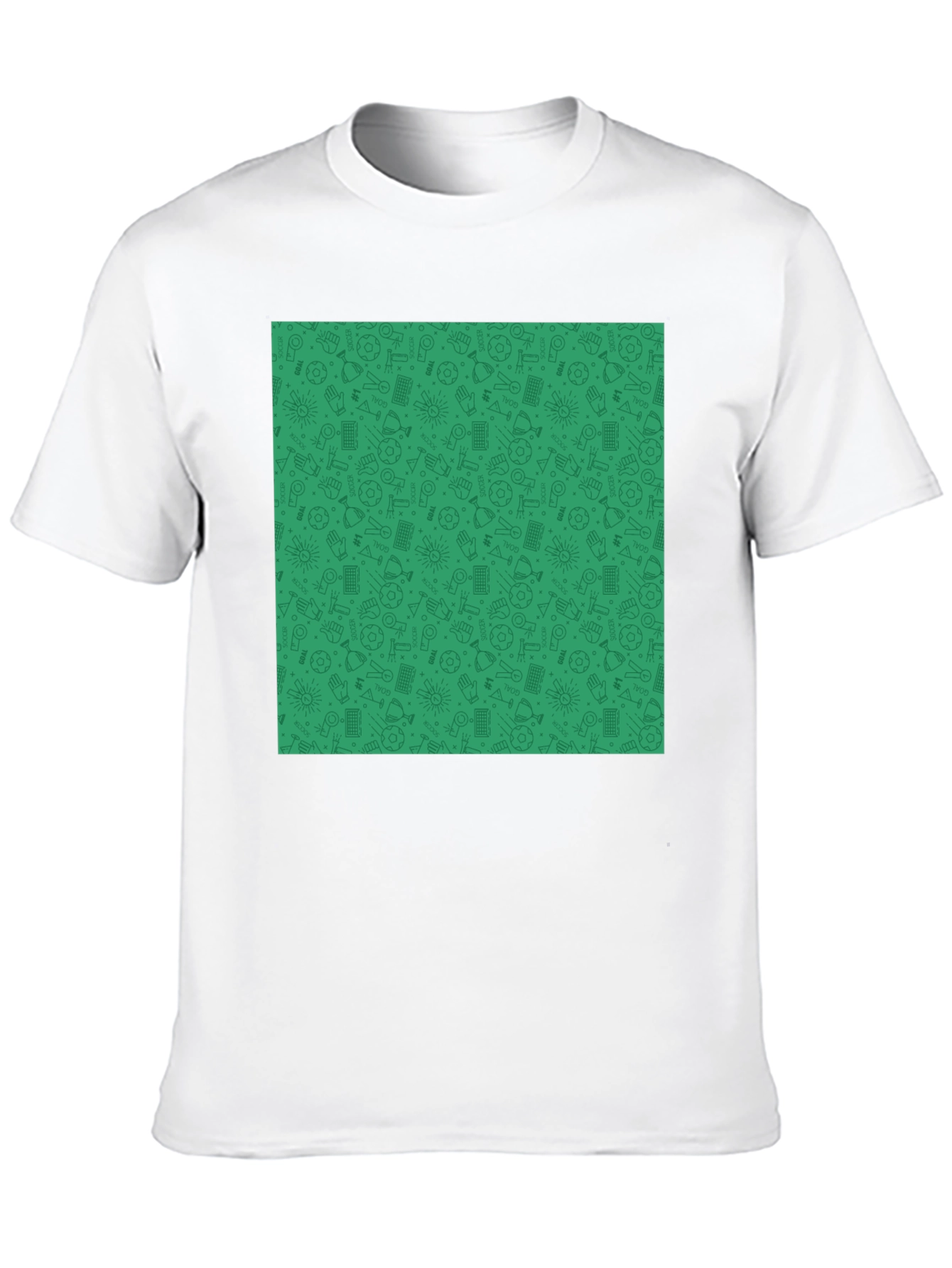 Unique Green Pattern Black Crewneck T-Shirt