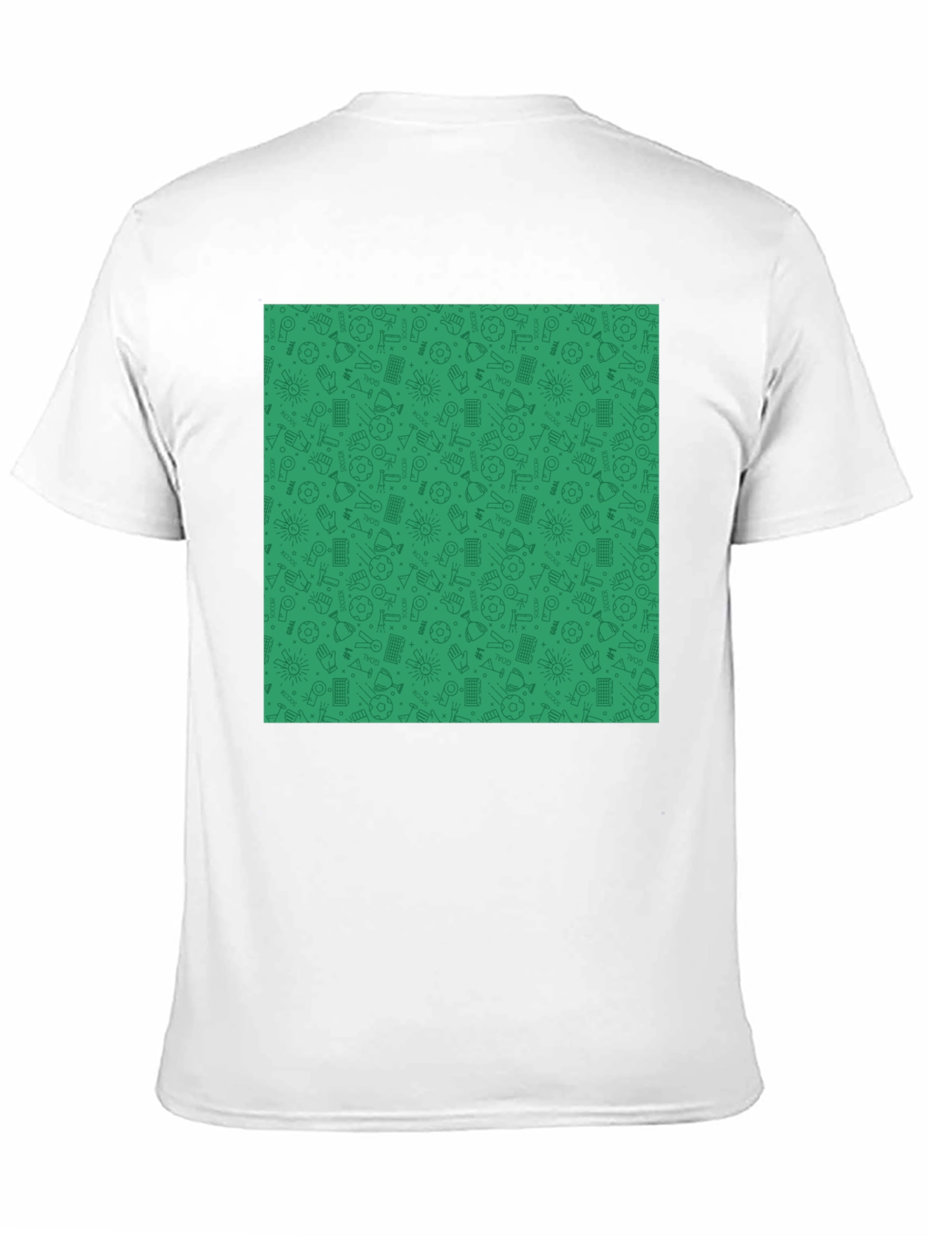 Unique Green Pattern Black Crewneck T-Shirt