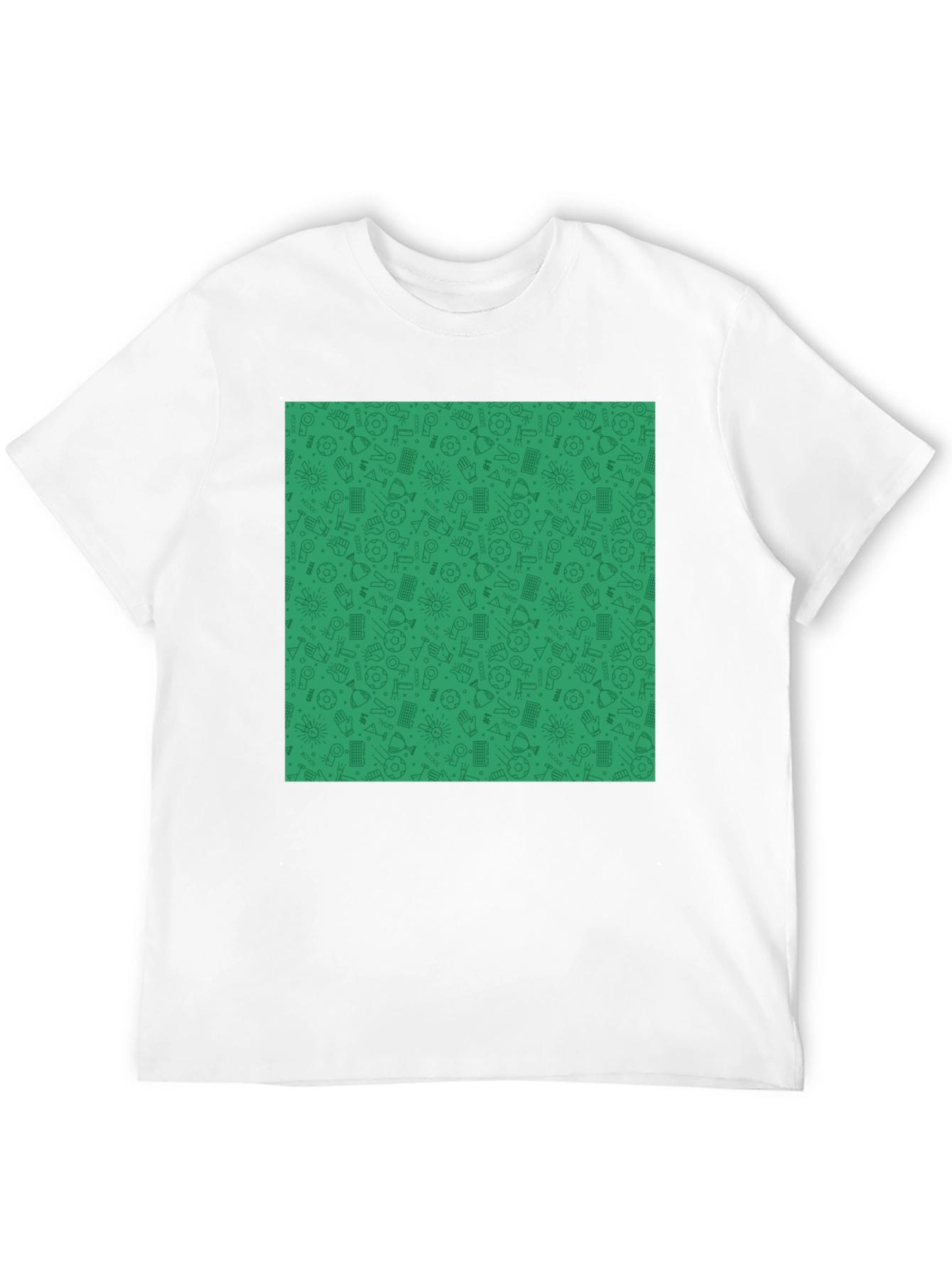 Unique Green Pattern Black Crewneck T-Shirt