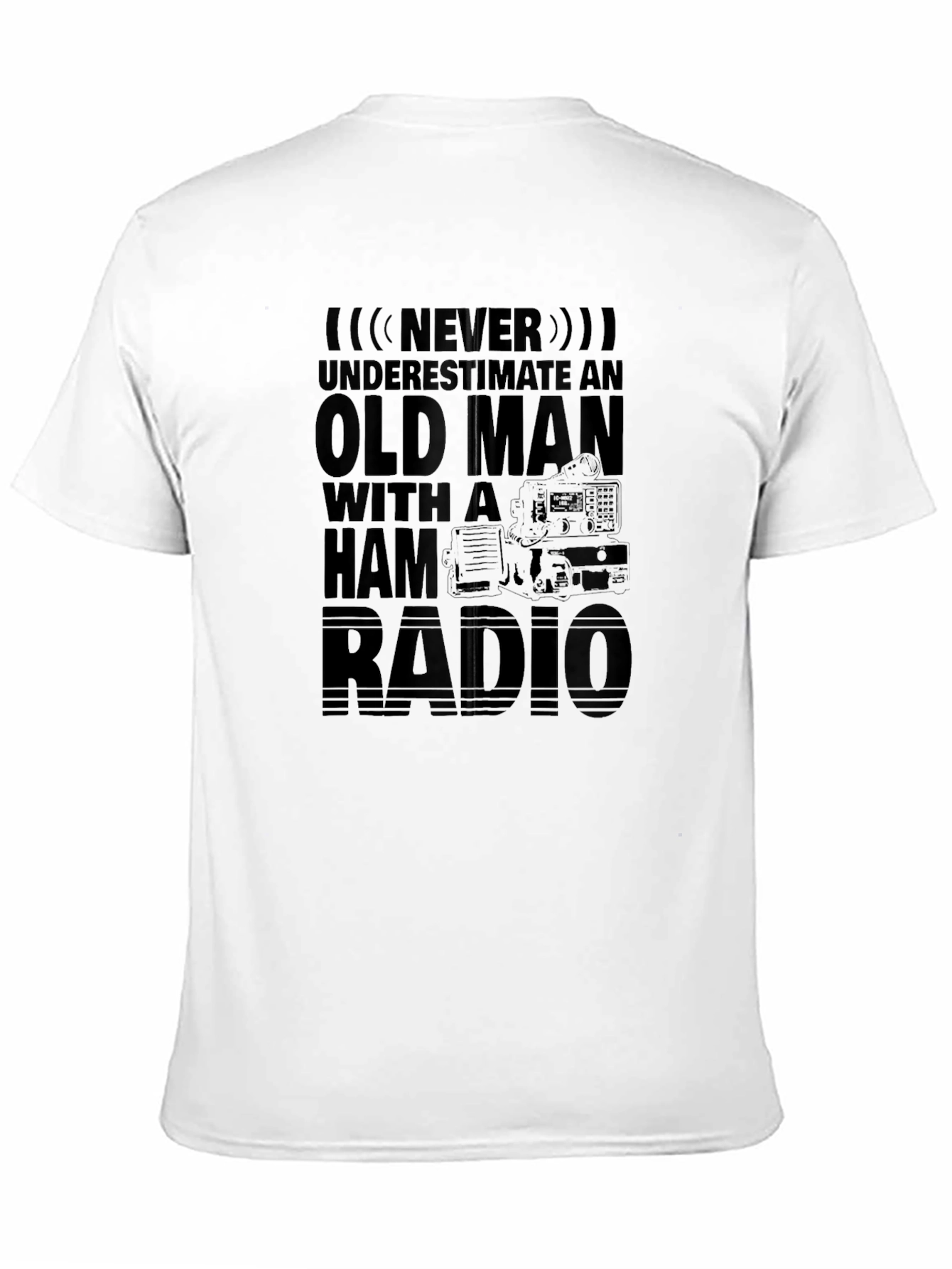 Never Underestimate Old Man with Ham Radio T-Shirt