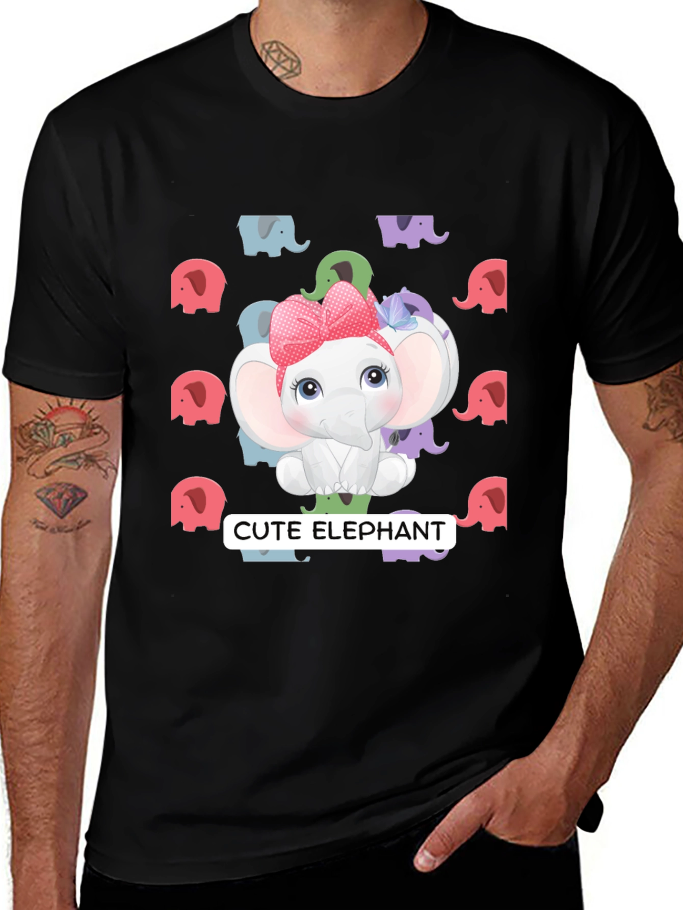 Cute Elephant Graphic Tee - Adorable Cartoon Animal Design