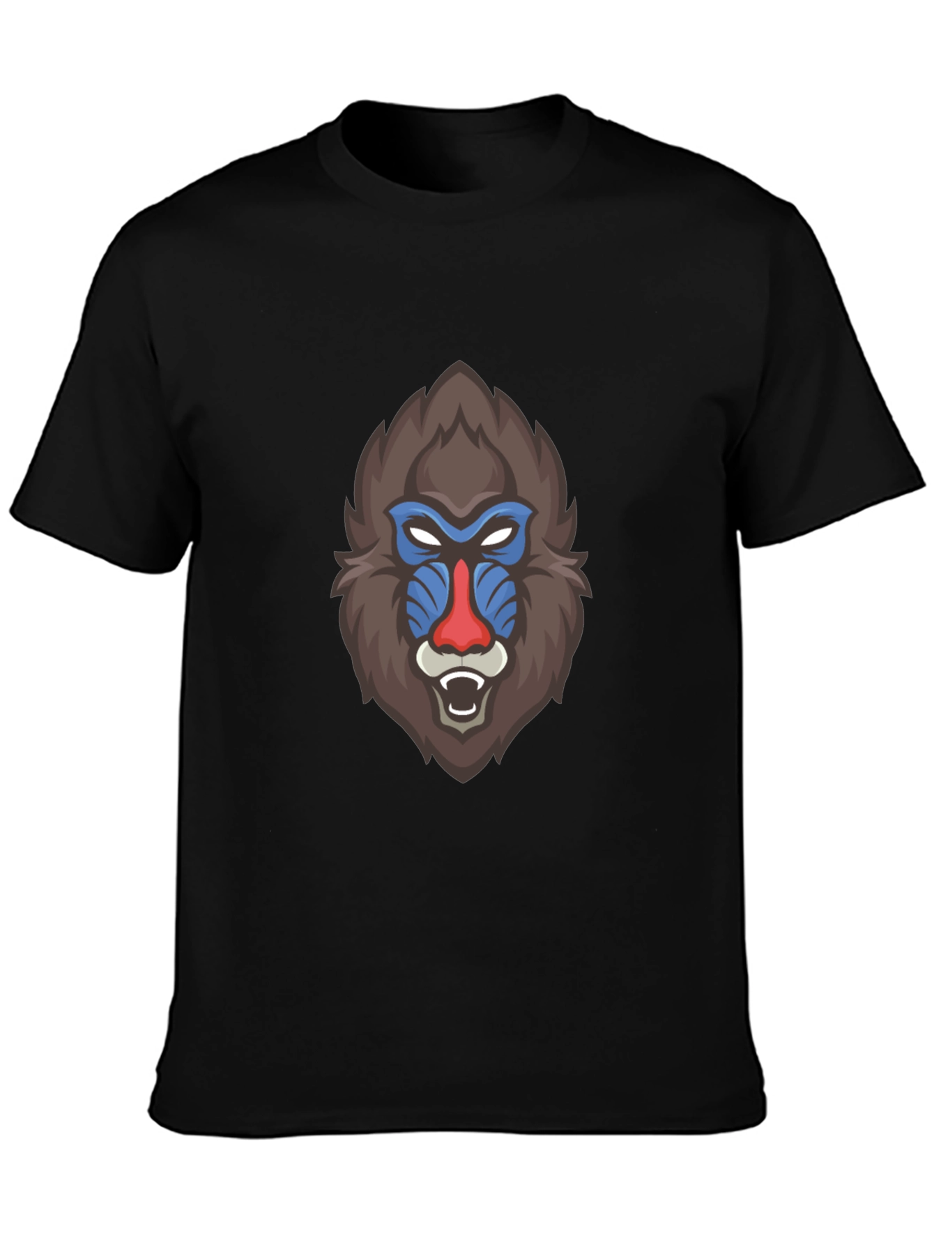 Bold Mandrill Graphic Tee - Black Cotton Blend