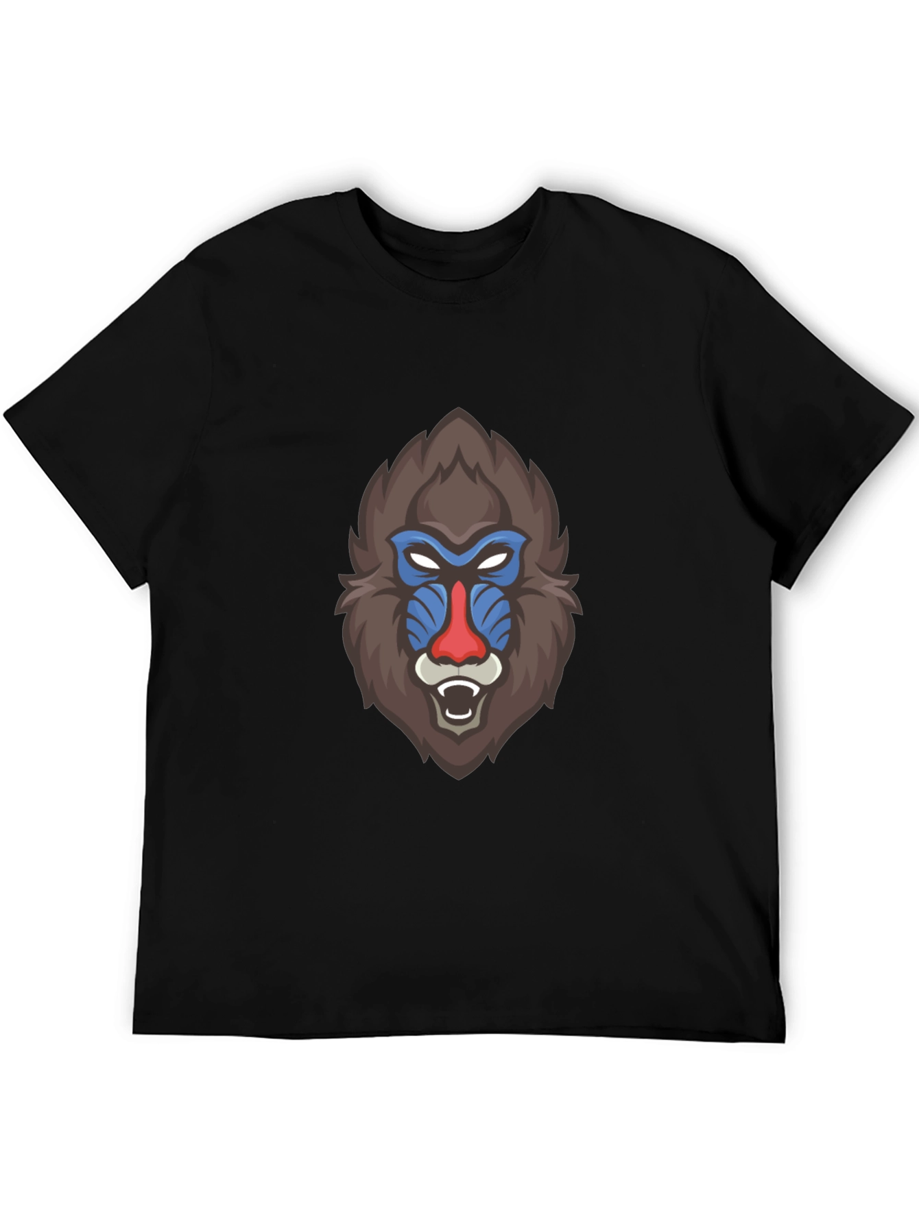 Bold Mandrill Graphic Tee - Black Cotton Blend
