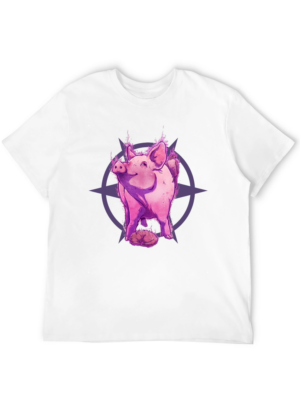 Mystic Pig Graphic Tee - Black Cotton T-Shirt