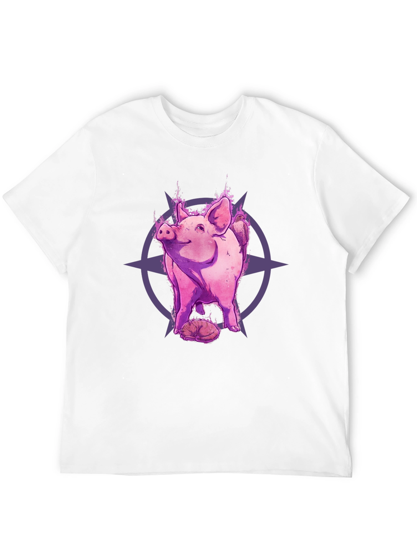 Mystic Pig Graphic Tee - Black Cotton T-Shirt