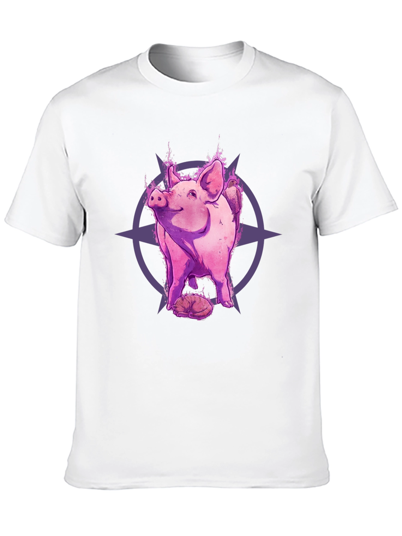 Mystic Pig Graphic Tee - Black Cotton T-Shirt