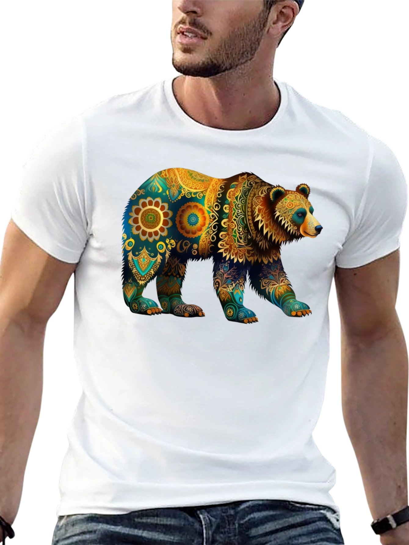 Bear Mandala Graphic T-Shirt
