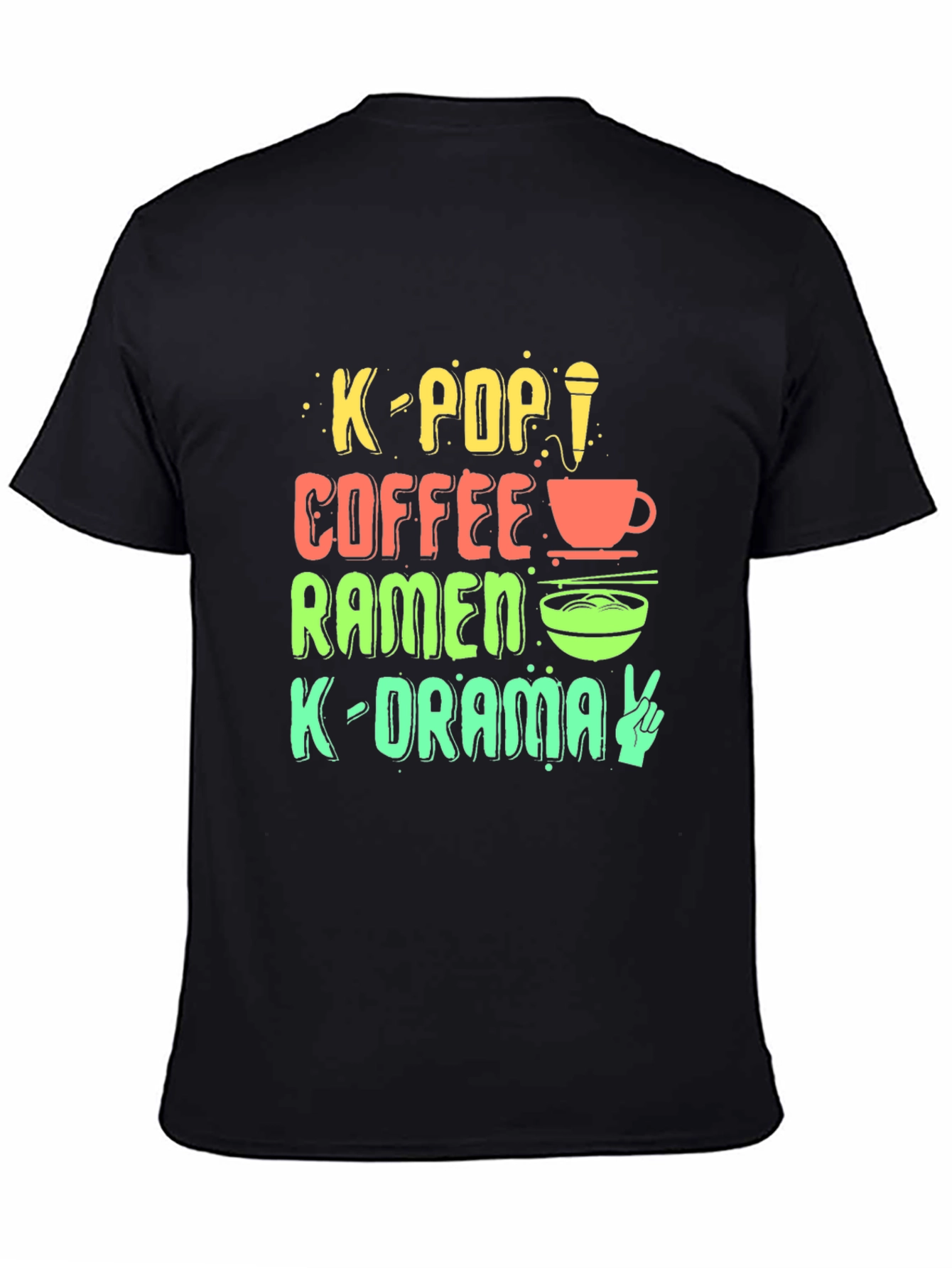 K-Pop Fan T-Shirt: Coffee Ramen K-Drama Design