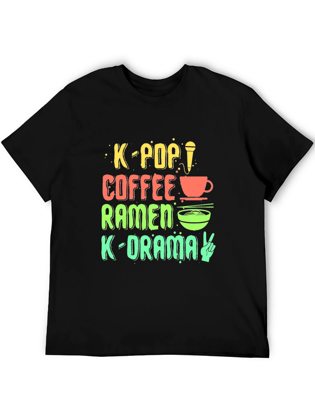 K-Pop Fan T-Shirt: Coffee Ramen K-Drama Design