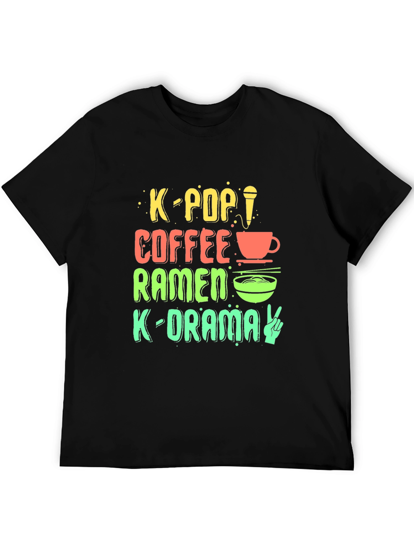 K-Pop Fan T-Shirt: Coffee Ramen K-Drama Design