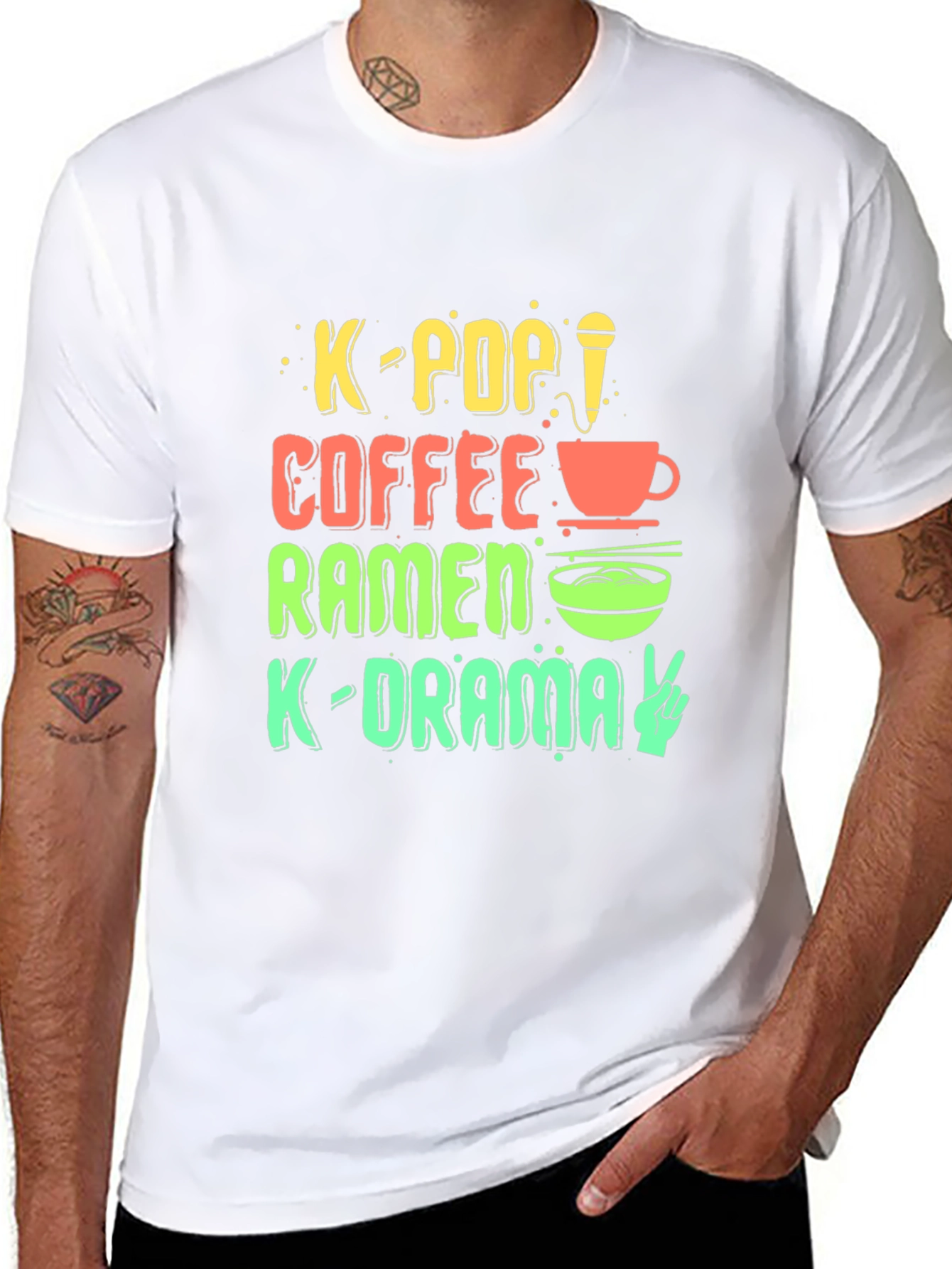 K-Pop Fan T-Shirt: Coffee Ramen K-Drama Design