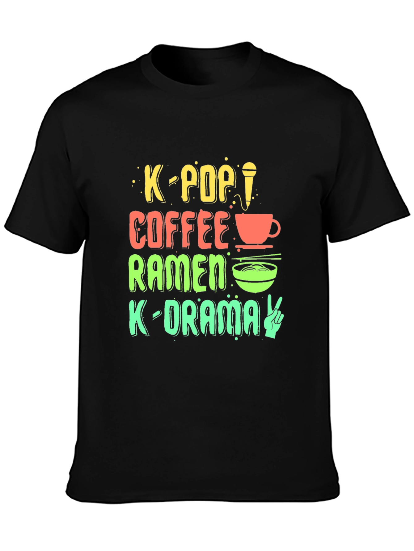 K-Pop Fan T-Shirt: Coffee Ramen K-Drama Design