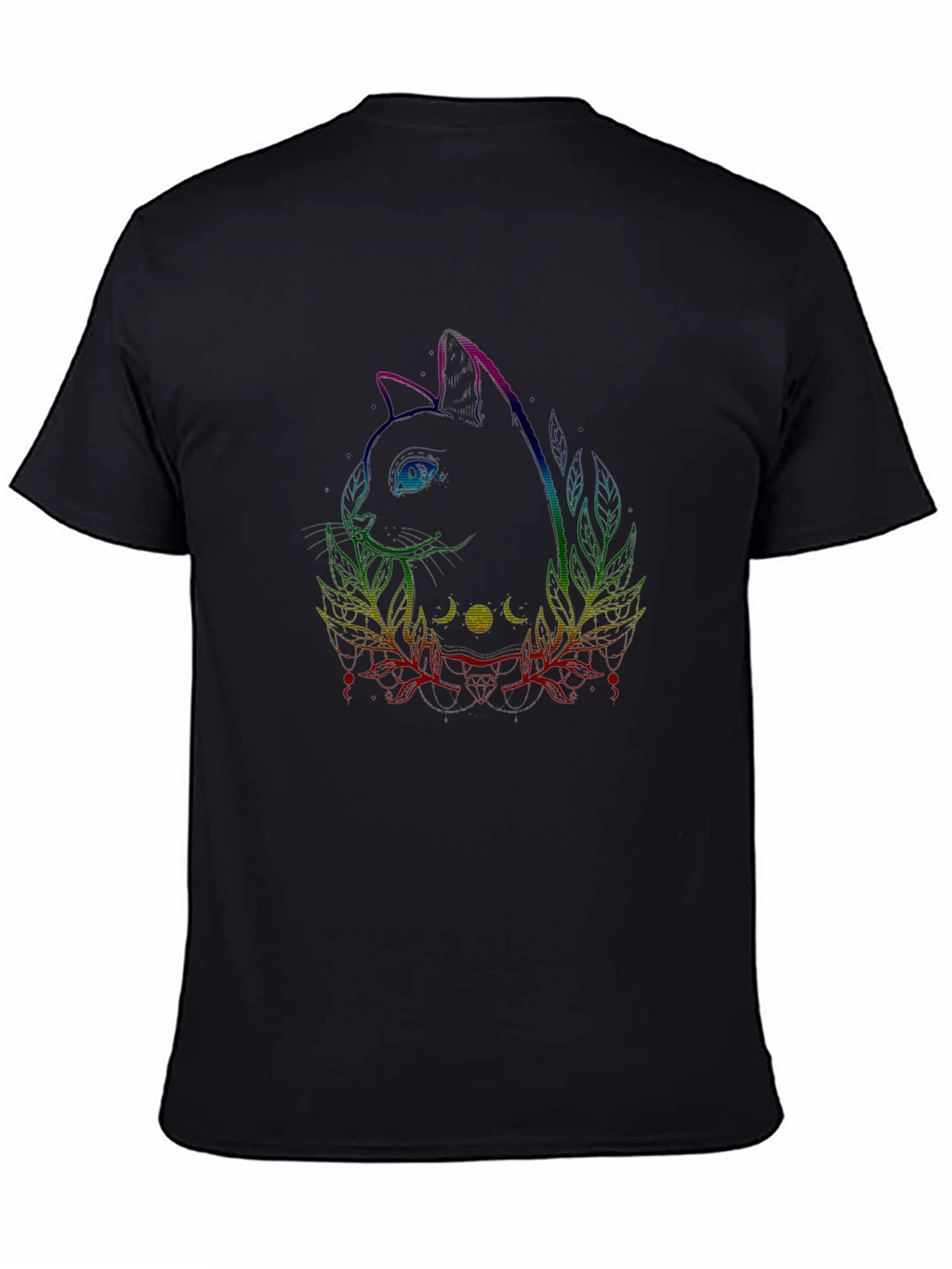 Mystic Cat Graphic Tee - Black