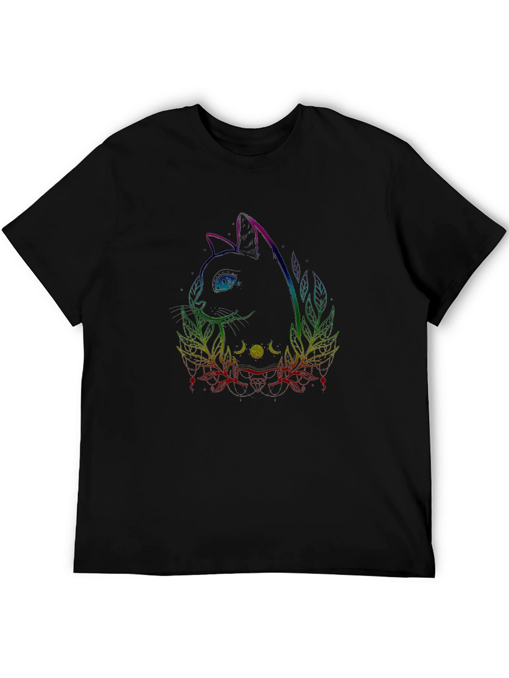 Mystic Cat Graphic Tee - Black