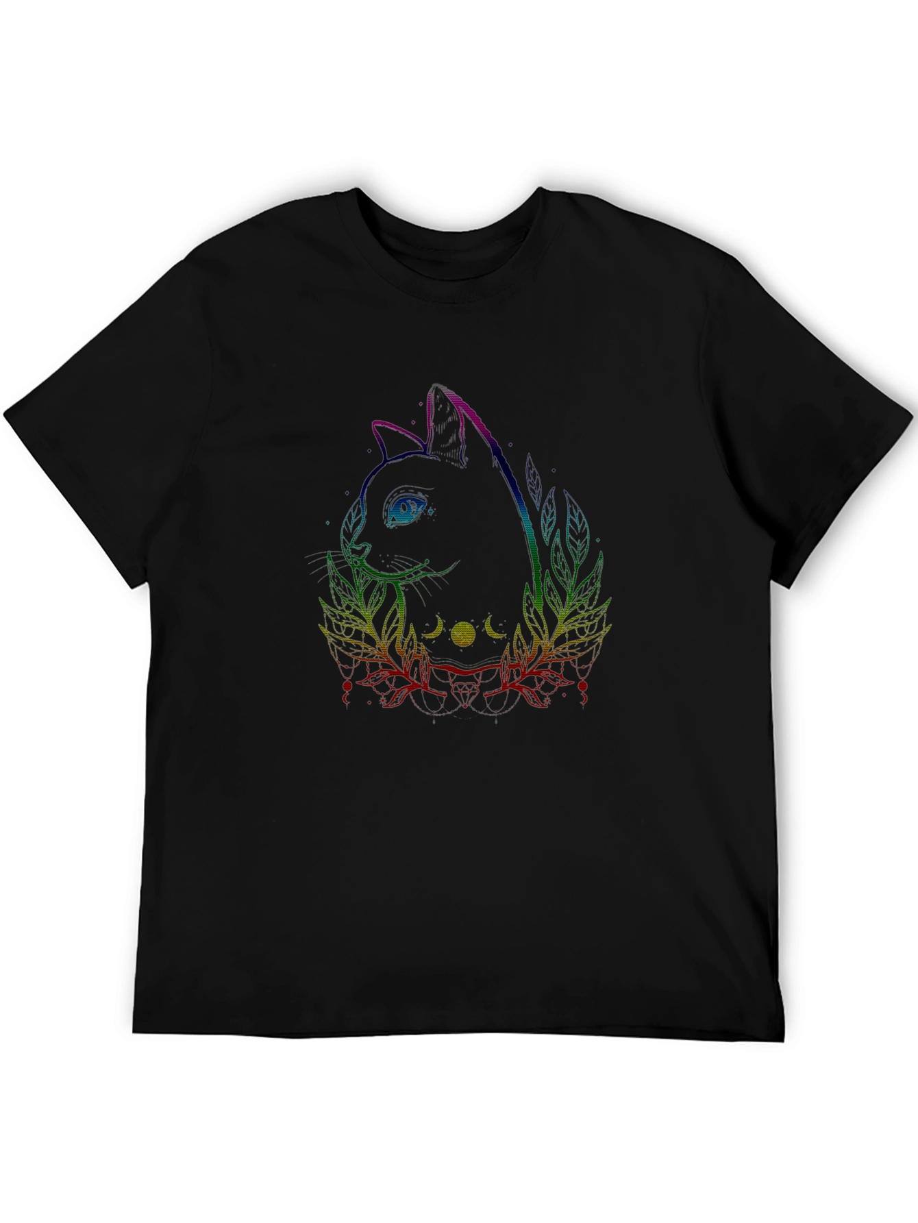 Mystic Cat Graphic Tee - Black