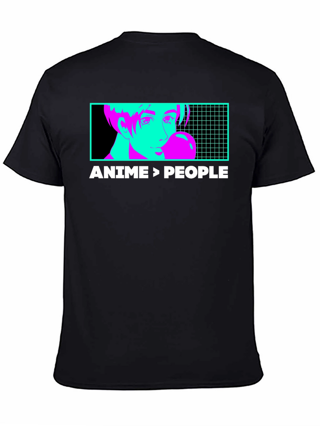 Anime > People Graphic Tee - Black T-Shirt