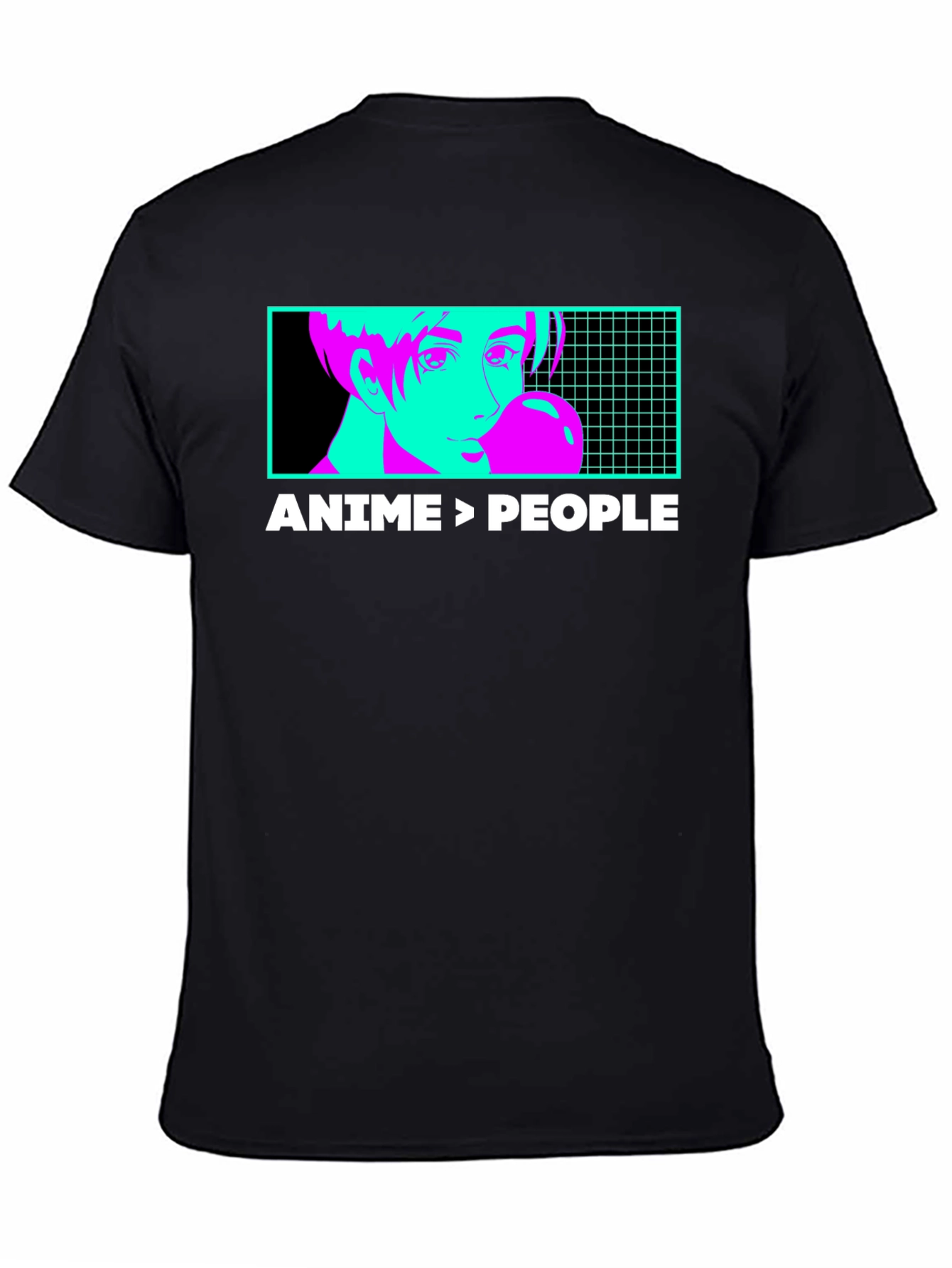Anime > People Graphic Tee - Black T-Shirt