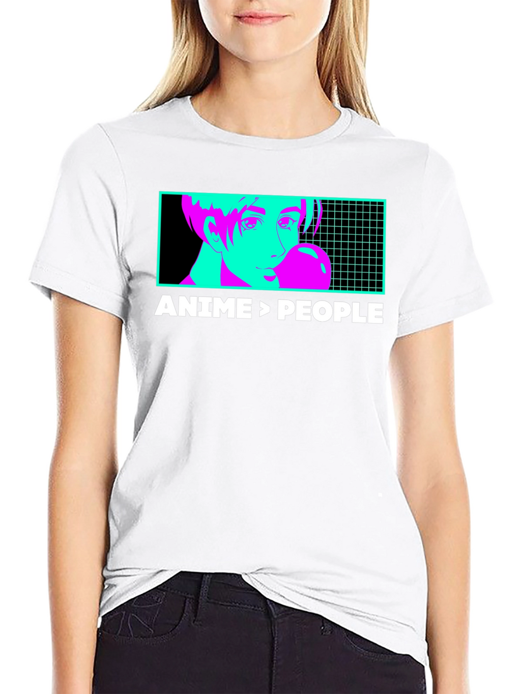 Anime > People Graphic Tee - Black T-Shirt