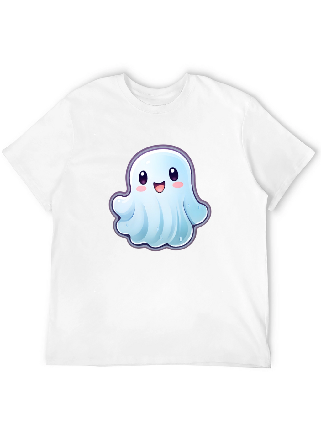 Cute Ghost Graphic T-Shirt - Black Cotton Tee