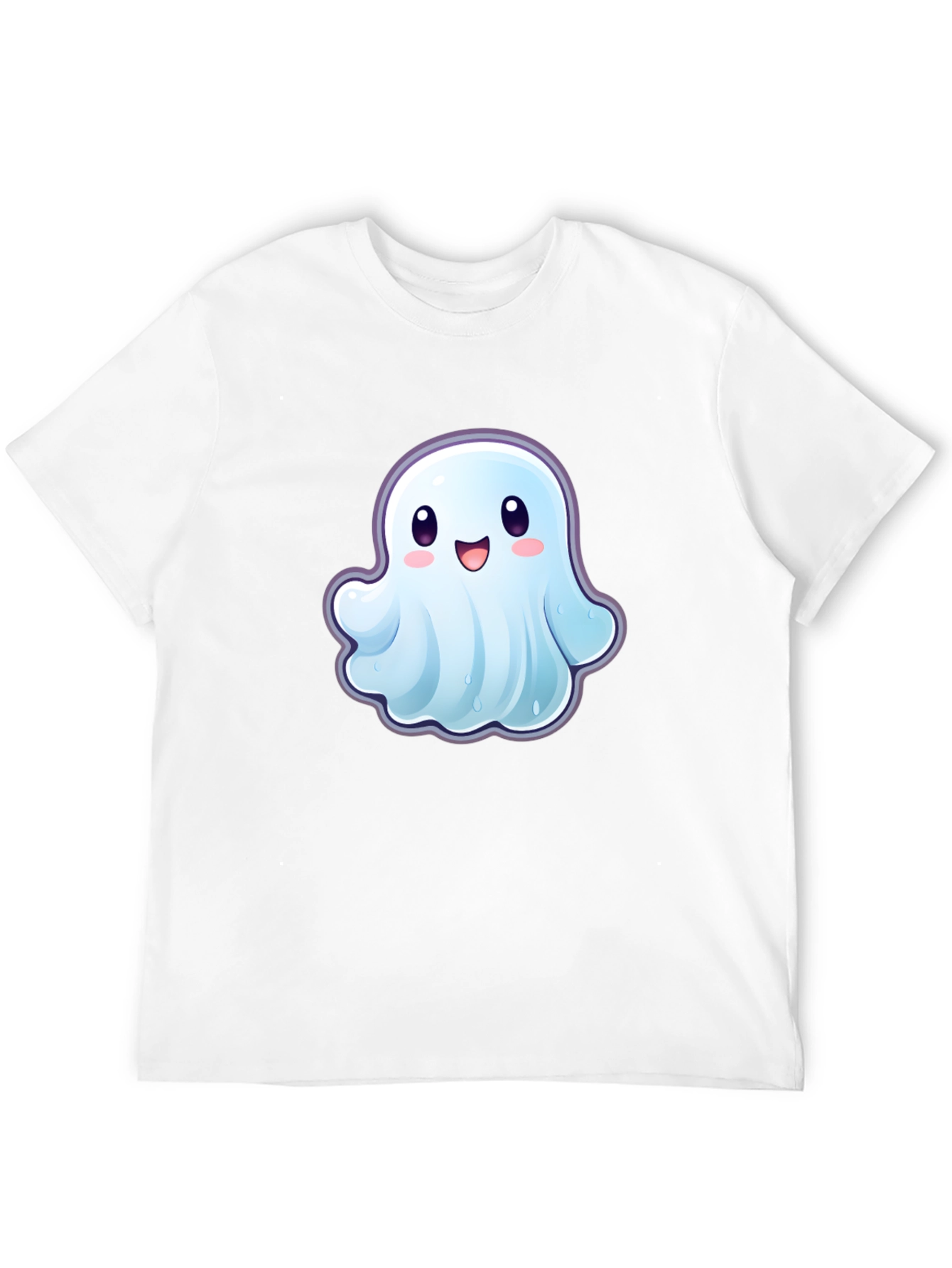 Cute Ghost Graphic T-Shirt - Black Cotton Tee