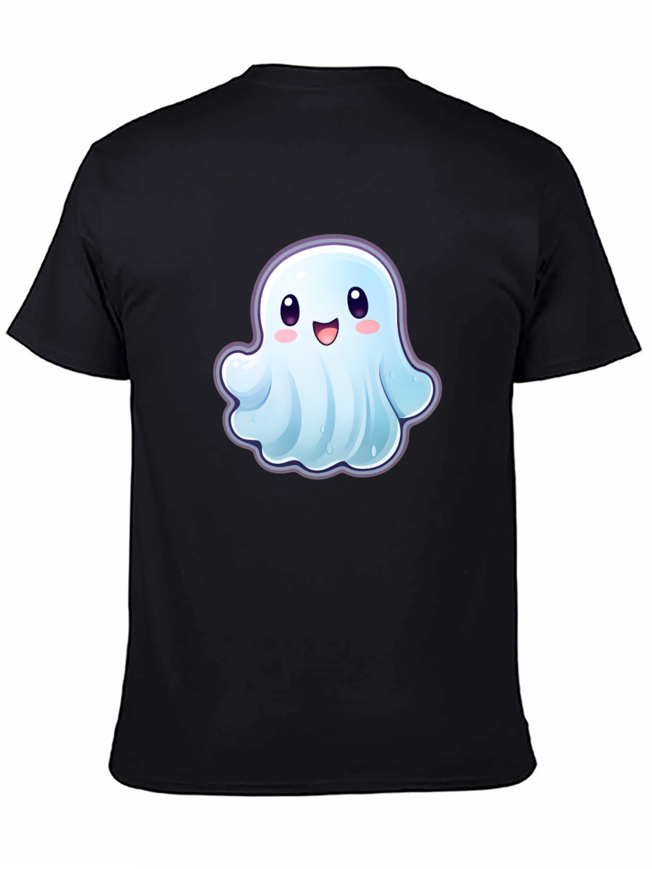 Cute Ghost Graphic T-Shirt - Black Cotton Tee