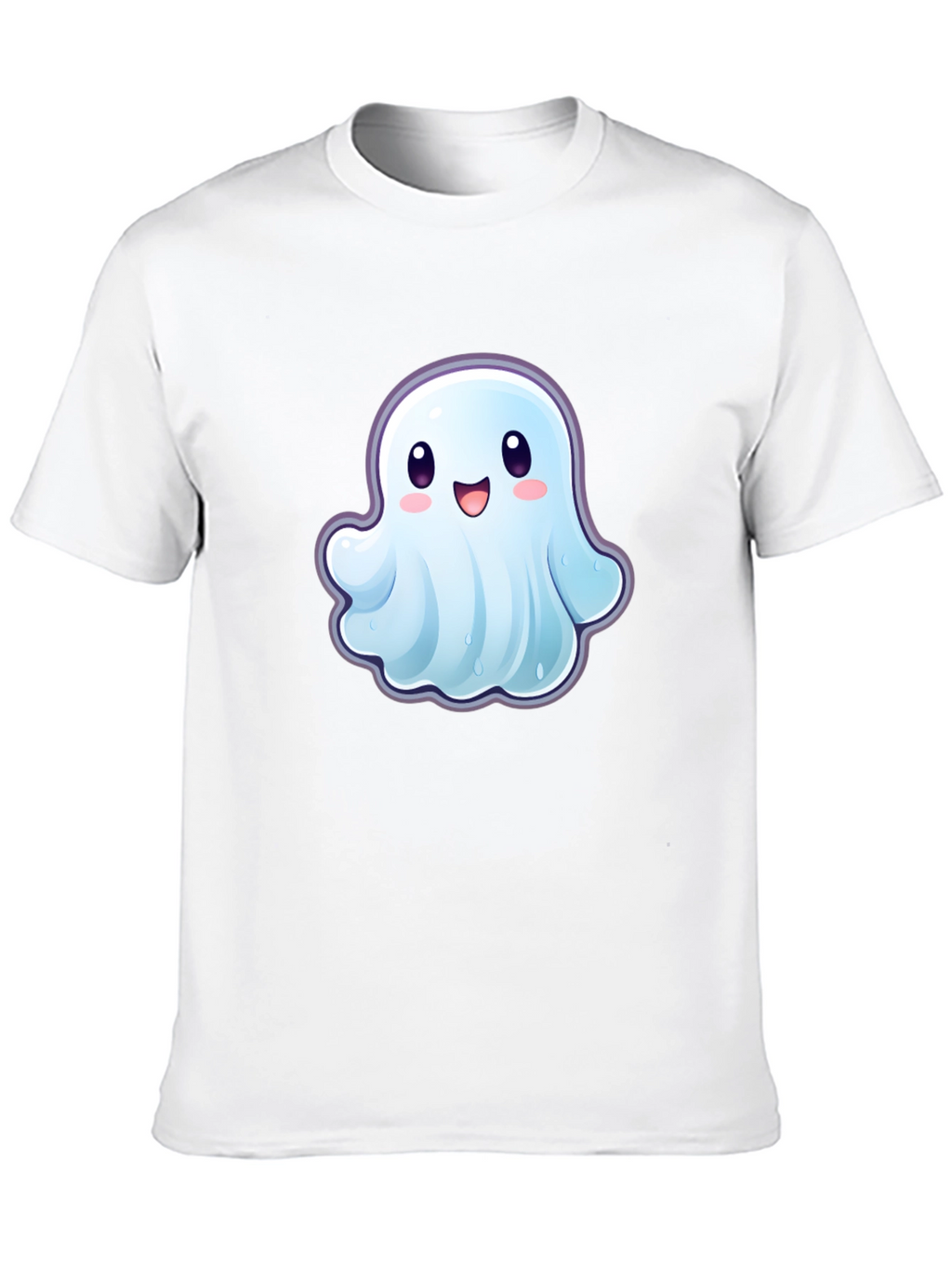 Cute Ghost Graphic T-Shirt - Black Cotton Tee