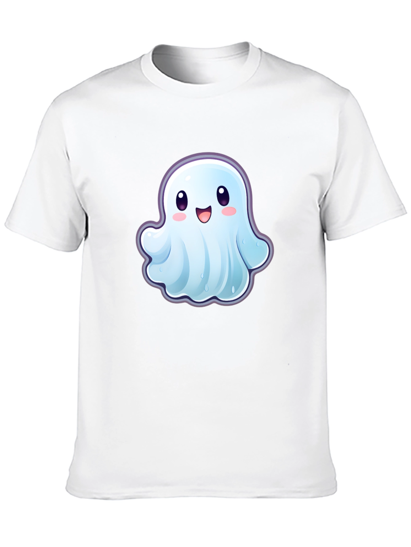 Cute Ghost Graphic T-Shirt - Black Cotton Tee