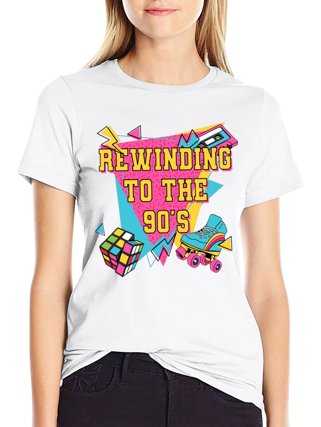 Rewinding to the 90s Black T-Shirt