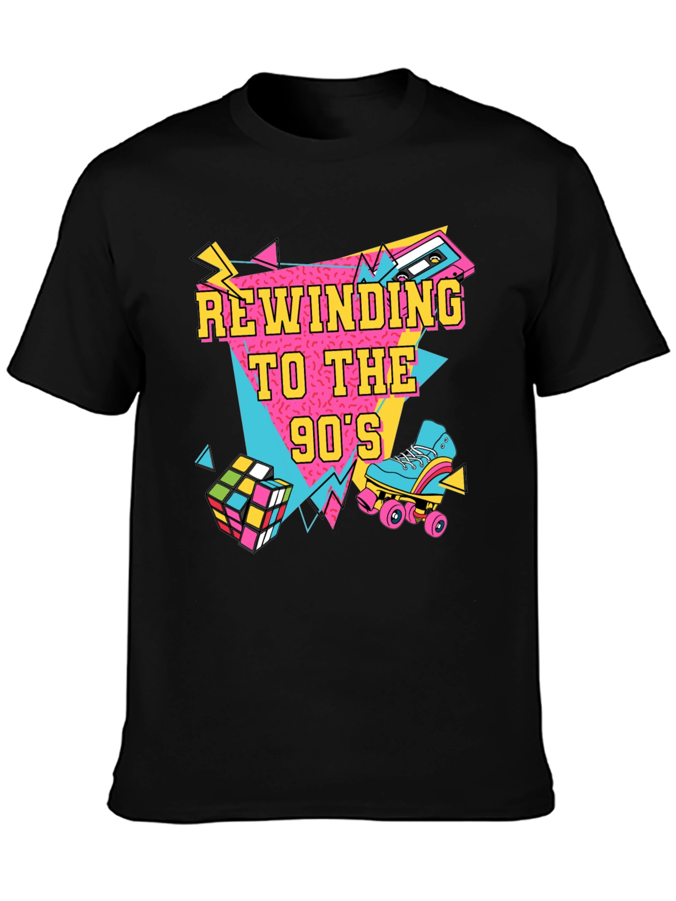 Rewinding to the 90s Black T-Shirt