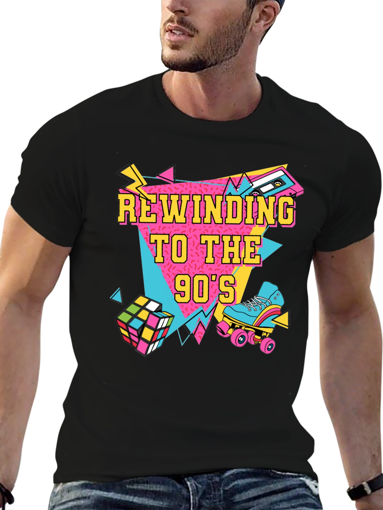 Rewinding to the 90s Black T-Shirt