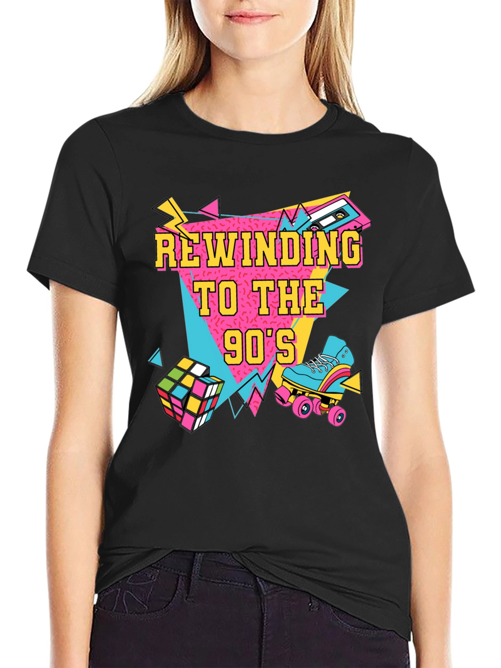 Rewinding to the 90s Black T-Shirt