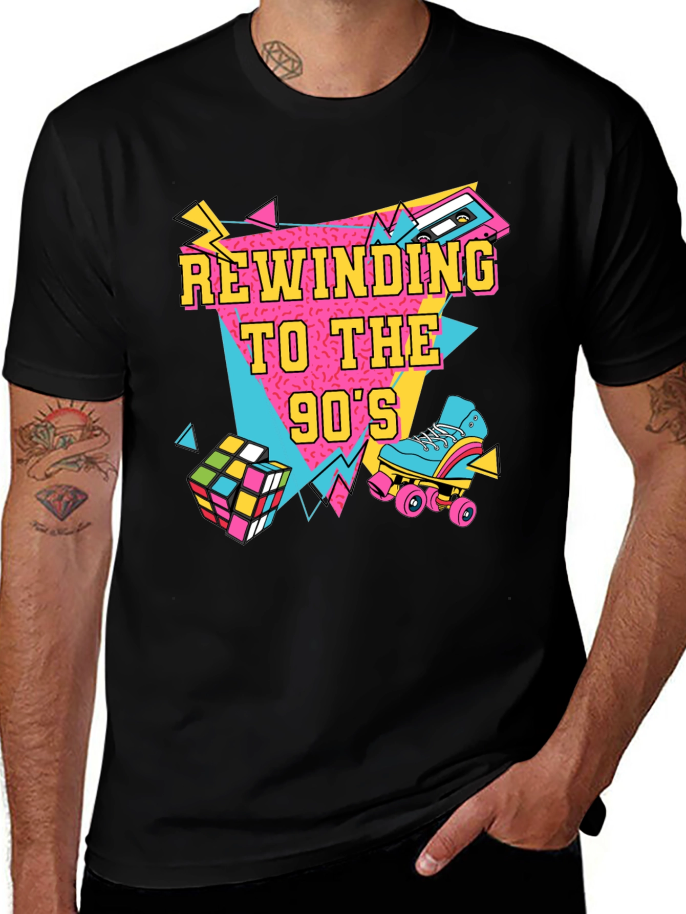 Rewinding to the 90s Black T-Shirt