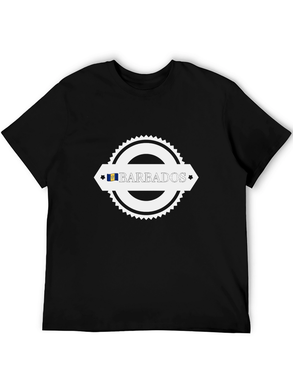 Barbados Flag Graphic Black T-Shirt