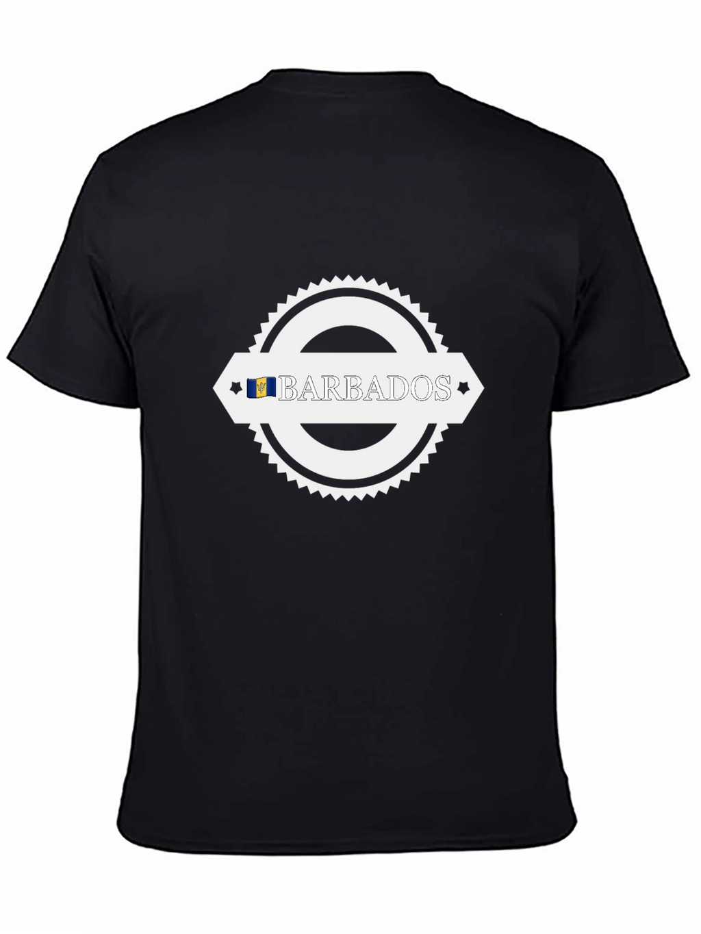 Barbados Flag Graphic Black T-Shirt