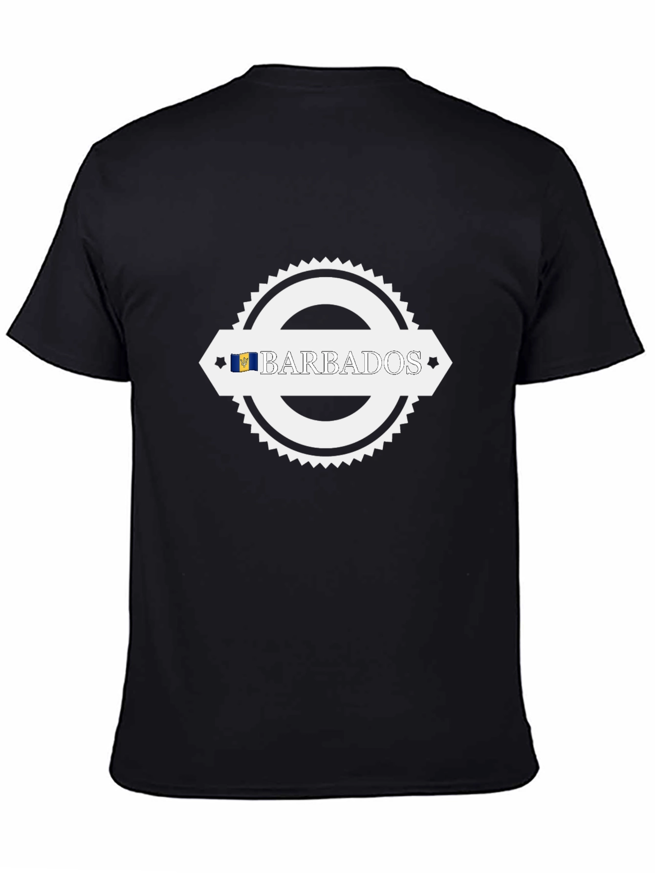 Barbados Flag Graphic Black T-Shirt