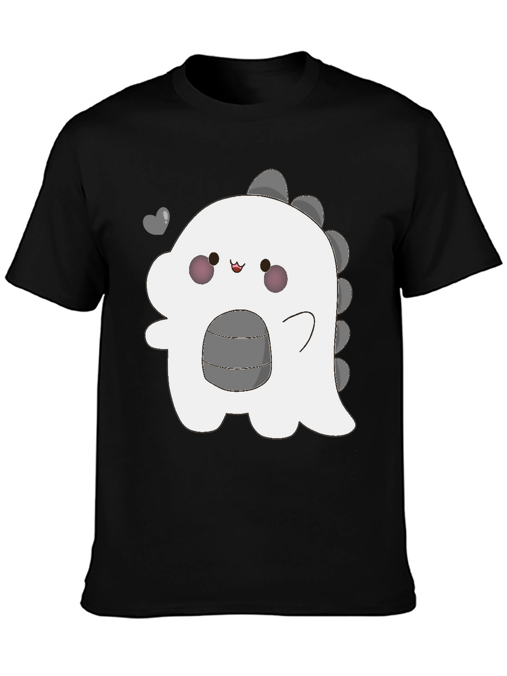 Kawaii Dinosaur Graphic Tee - Trendy Black T-Shirt